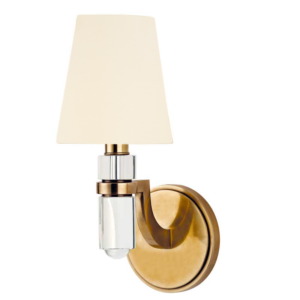981-PN_Hudson Valley Dayton Single Light Wall Sconce in Crystal and Polished Nickel