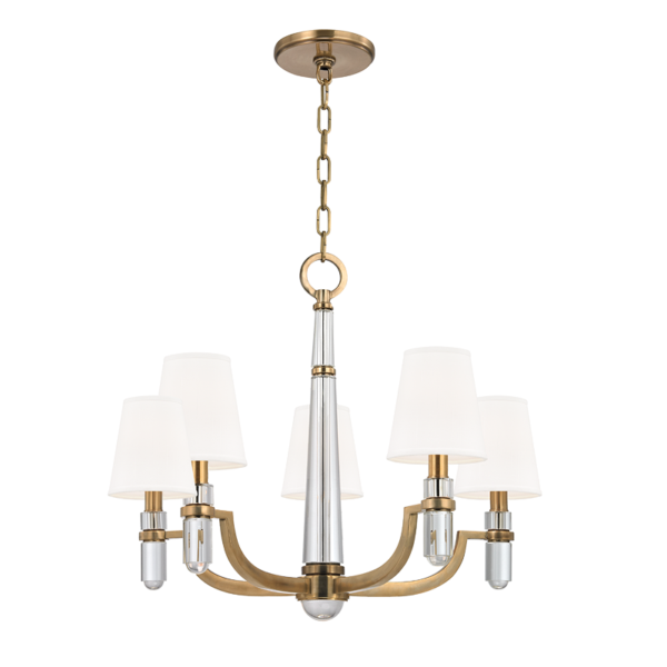 985-AGB_Hudson Valley 4-Light Dayton Chandelier in Aged Brass with Crystal Accents