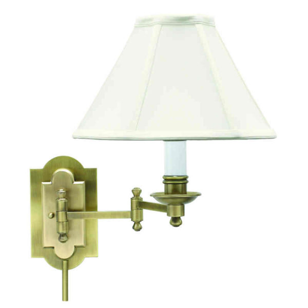 CL225-AB_House of Troy Club Wall Swing Arm Lamp in an Antique Brass,Finish