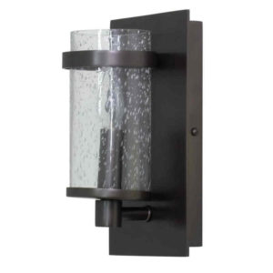 LS206-SP_House of Troy Lake Shore Single Light Wall Sconce in Seeded Glass and a Satin Pewter Finish