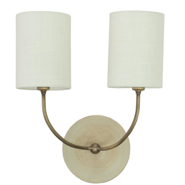 GS775-2-ABOT_House of Troy Scatchard 2-Light Wall Sconce in Oatmeal with Antique Brass Accents
