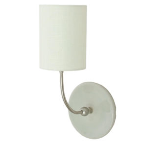 GS775-SNBM_House of Troy Scatchard Ceramic Single Light Wall Sconce in Black Matte with Satin Nickel Accents