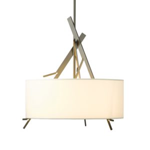 136620-07-Hubbardton Forge Arbo Adjustable Pendant with a Terra Micro-Suede Lampshade