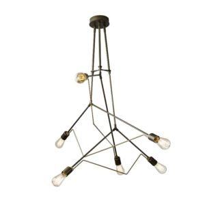 138930-SG-07-Hubbardton Forge Divergence Adjustable Pendant in Dark Smoke with Soft Gold Accents