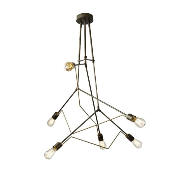 138930-SG-07-Hubbardton Forge Divergence Adjustable Pendant in Dark Smoke with Soft Gold Accents