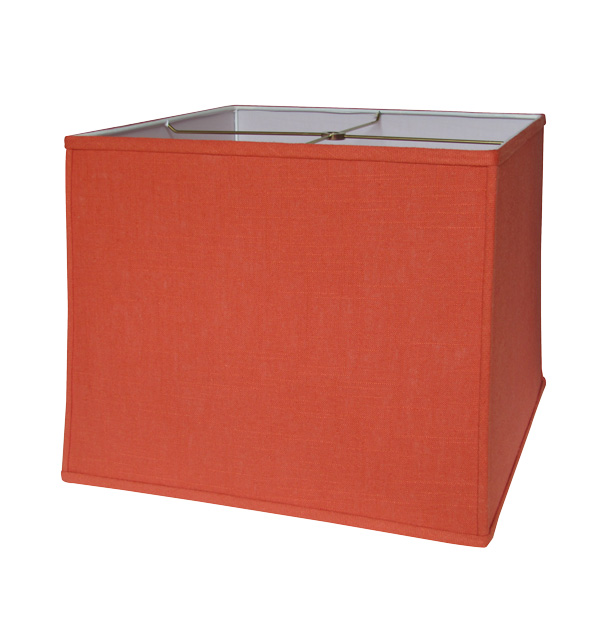Deep Retro Square Lampshade in Paprika Linen
