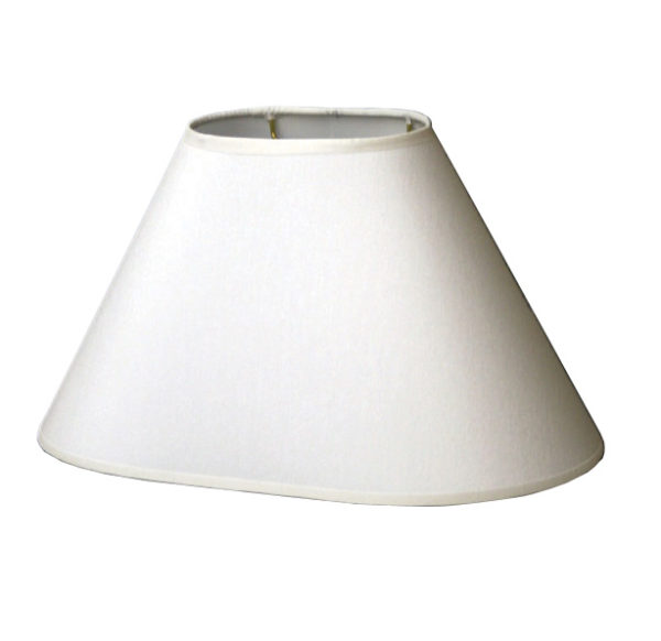 Racetrack Oval Hardback Lampshade in White Linen