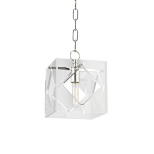 5909-PN_Hudson Valley Travis Single Light Acrylic Pendant with Polished Nickel Accents