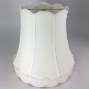 Scalloped Colonial Silk Bell Lampshades with a Gallery