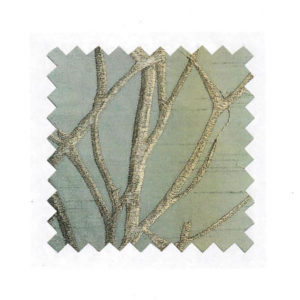 Teal Embroidered Silk Tree Branch