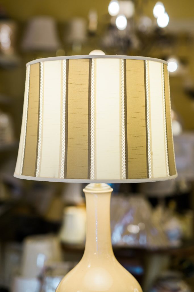 Vertical Cream and Beige Lampshade