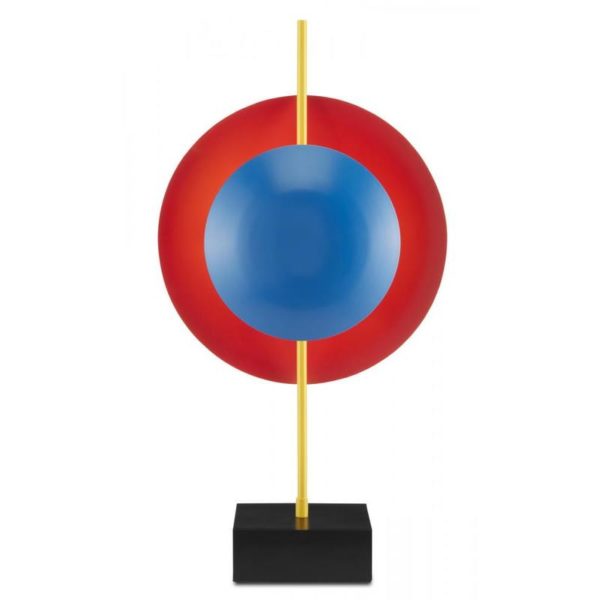 Currey Mister M Red and Blue Disc Table Lamp 6000 0732