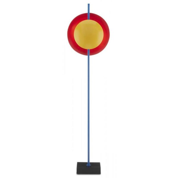 Currey Mister M Red and Yellow Disc Floor Lamp 8000 0099