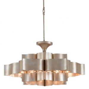 Currey Grand Lotus Silver Large Chandelier 9000 0051