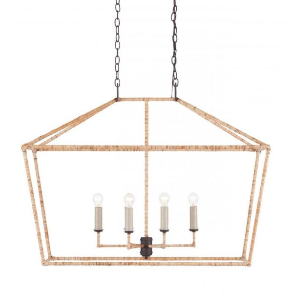 Currey Denison Rattan Rectangular Lantern 9000 0874