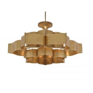 Currey Grand Lotus Gold Large Chandelier 9494
