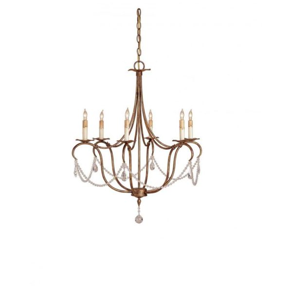 Currey Crystal Lights Gold Small Chandelier 9880