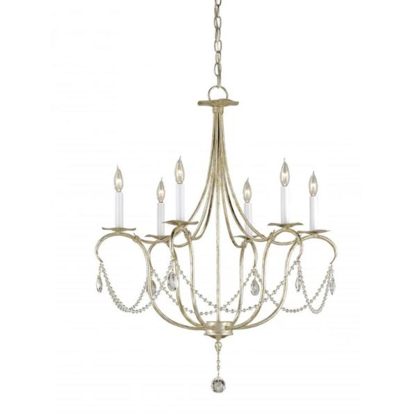 Currey Crystal Lights Silver Small Chandelier 9890