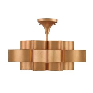 Currey Grand Lotus Gold Small Chandelier 9944