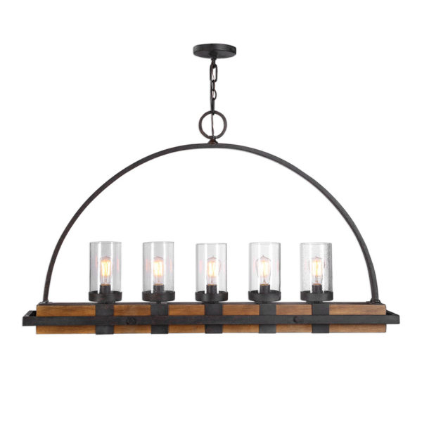 Uttermost Atwood 5 Light Rustic Linear Chandelier 21328