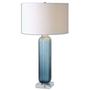 Uttermost Caudina Frosted Blue Glass Lamp 26193 1