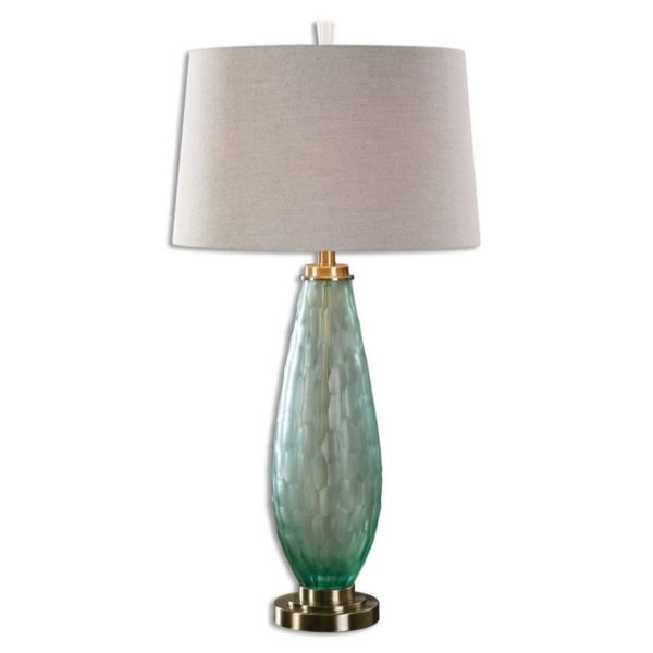 Uttermost Lenado Sea Green Glass Table Lamp 27003