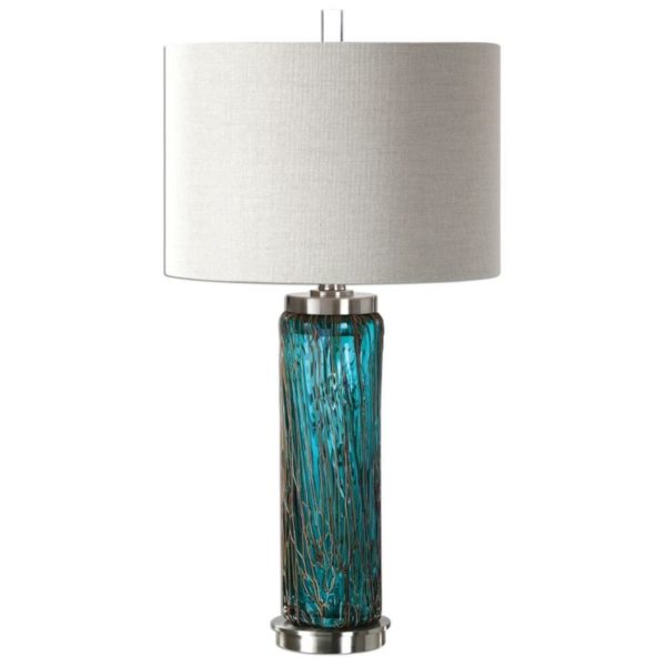 Uttermost Almanzora Blue Glass Lamp 27087 1