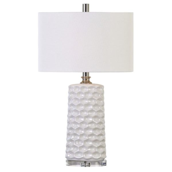 Uttermost Sesia White Honeycomb Table Lamp 27142 1
