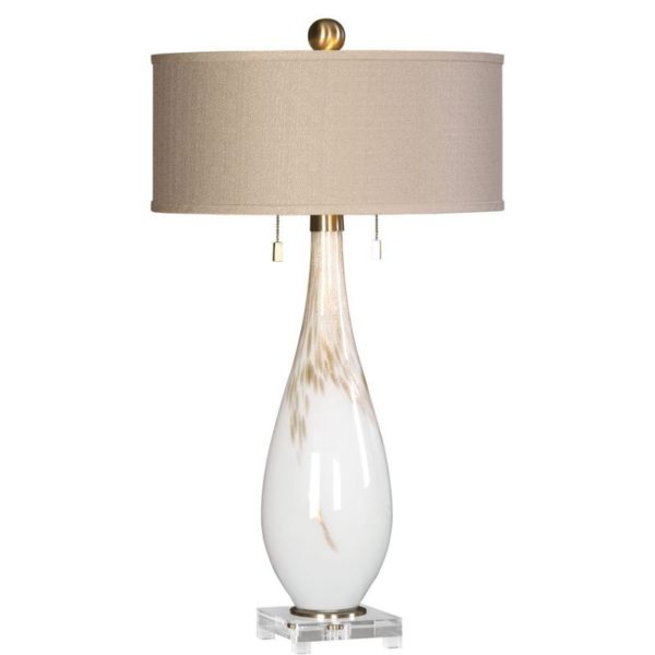 Uttermost Cardoni White Glass Table Lamp 27201