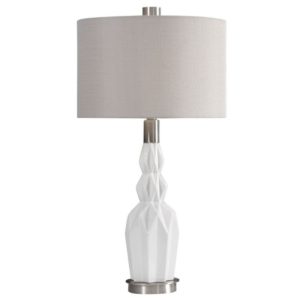 Uttermost Cabret Gloss White Ceramic Table Lamp 27714 1