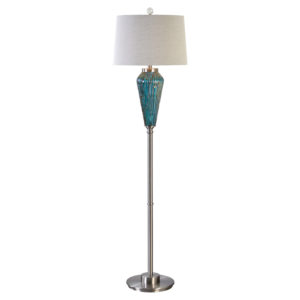 Uttermost Almanzora Blue Glass Floor Lamp 28101