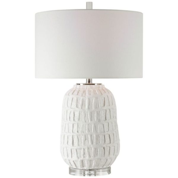 Uttermost Caelina Textured White Table Lamp 28283 1