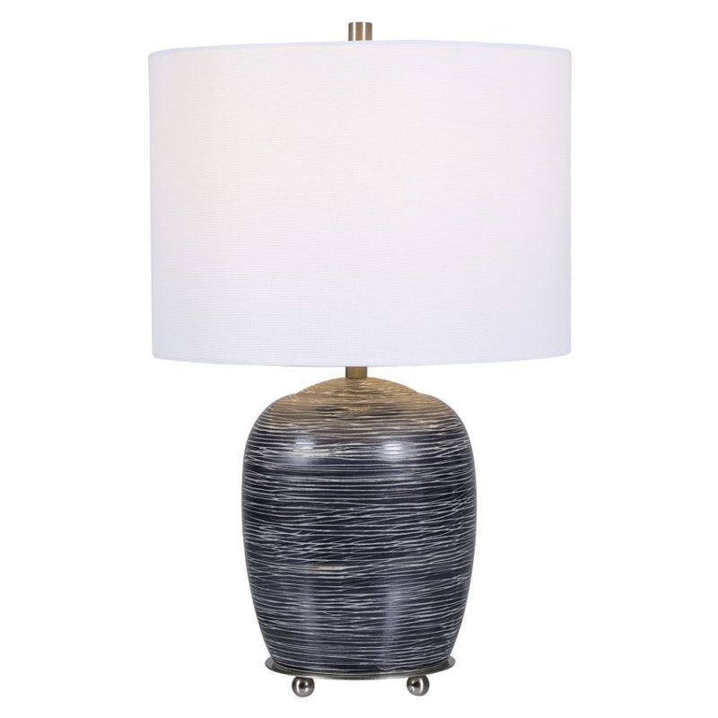 Uttermost Transpose Satin Black Table Lamp - Concord Lamp and Shade