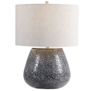 Uttermost Pebbles Metallic Gray Table Lamp 28445 1