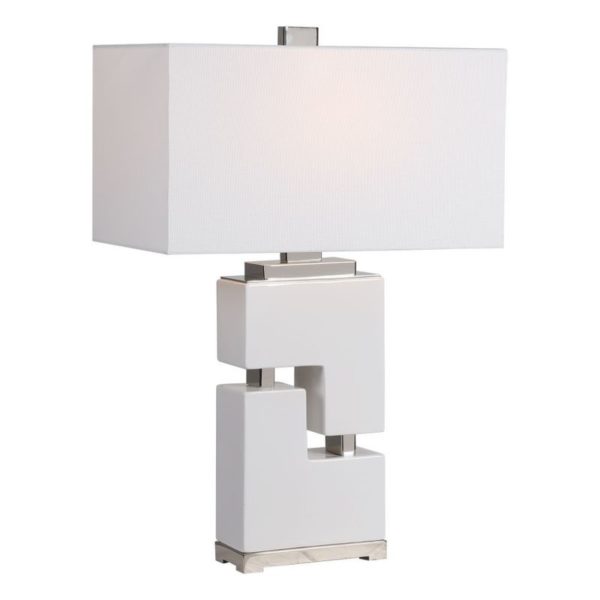 Uttermost Tetris White Table Lamp 28468 1