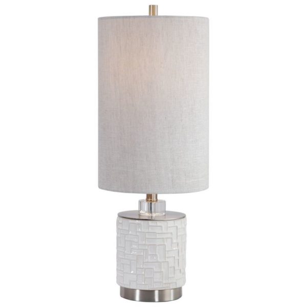 Uttermost Elyn Glossy White Accent Lamp 29731 1