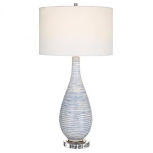 Uttermost Clariot Ribbed Blue Table Lamp 29998 1