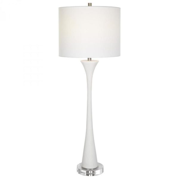 Uttermost Fountain White Marble Buffet Lamp 30040