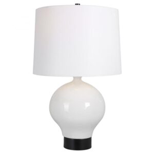 Uttermost Collar Gloss White Table Lamp 30182 1