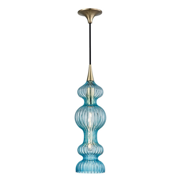 1 LIGHT PENDANT WITH BLUE GLASS 1600 AGB BL