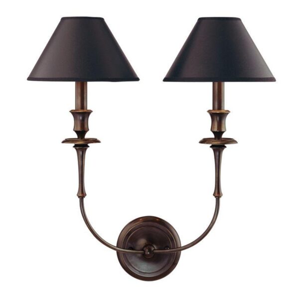 2 LIGHT WALL SCONCE 1862 OB