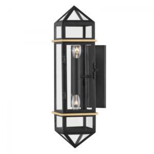 2 LIGHT WALL SCONCE 9002 AGB BK