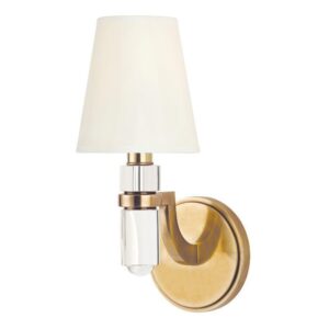 1 LIGHT WALL SCONCE w/WHITE SHADE 981 AGB WS