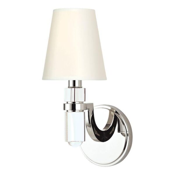 1 LIGHT WALL SCONCE w/WHITE SHADE 981 PN WS