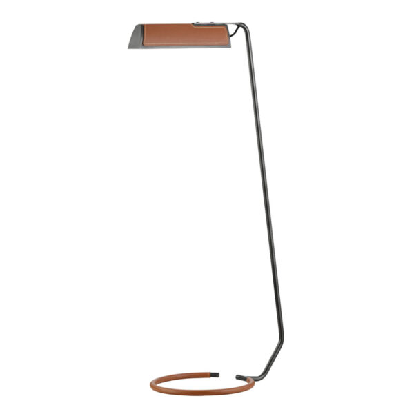 1 LIGHT FLOOR LAMP W/ SADDLE LEATHER L1297 OB