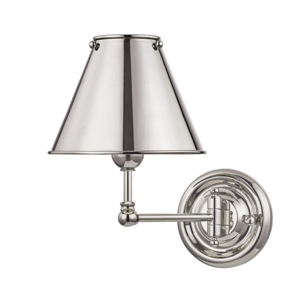 1 LIGHT WALL SCONCE W/ METAL SHADE MDS101 PN MS