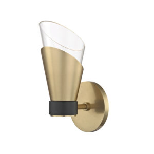 Mitzi by Hudson Valley Lighting Angie Wall Sconce H130101 AGB BK