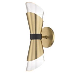 Mitzi by Hudson Valley Lighting Angie Wall Sconce H130102 AGB BK