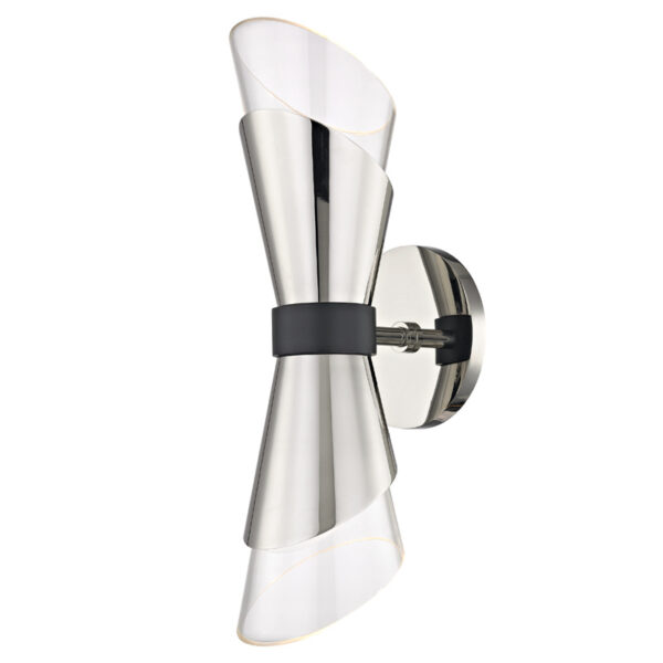 Mitzi by Hudson Valley Lighting Angie Wall Sconce H130102 PN BK