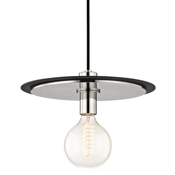 Mitzi by Hudson Valley Lighting Milo Pendant H137701L PN BK